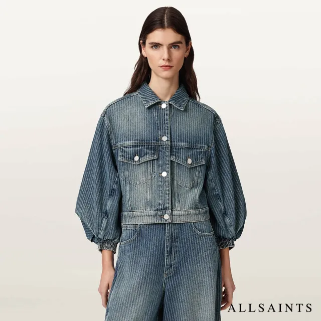 【ALLSAINTS】LUCA 丹寧蓬袖落肩短版外套 W071OF(常規版型)