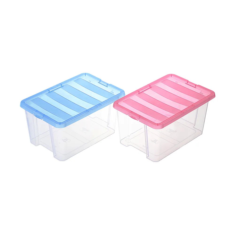 【KEYWAY 聯府】迪德收納盒14L附蓋-6入 藍/紅(整理盒 儲物盒 MIT台灣製造)
