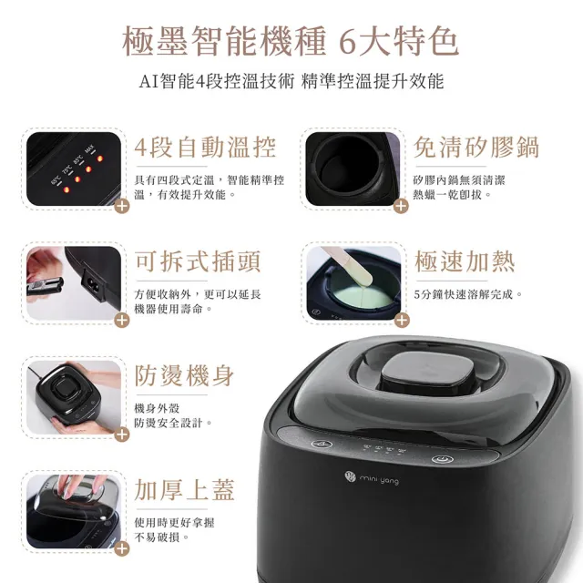 【MINI YANG】私密肌熱蠟除毛超值組+頂級保養4件組(居家除毛 簡單、輕鬆、超方便)