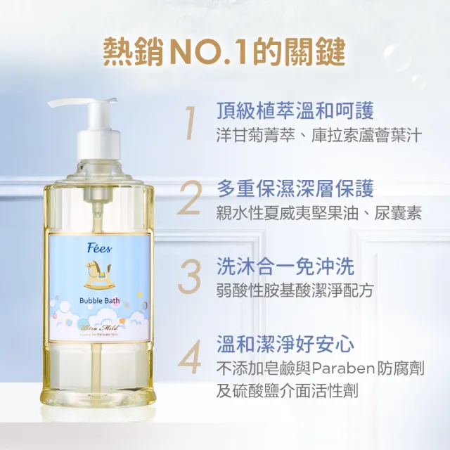 【Fees 法緻】嬰兒柔護泡泡露600ml 3入組