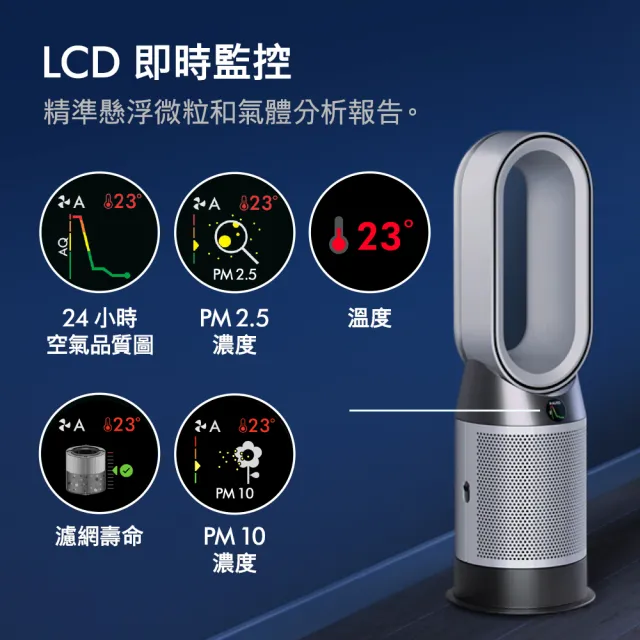 【dyson 戴森】HP11 Purifier Hot+Cool 三合一涼暖智能空氣清淨機(銀白色)