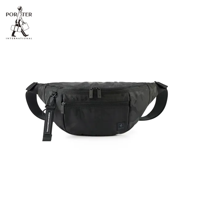 【PORTER INTERNATIONAL】軍風迷彩MILLER腰包(黑)