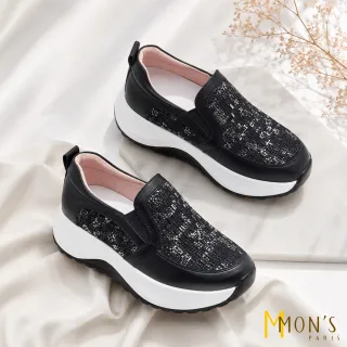 【MON’S】緹花閃鑽飛織鞋(直)