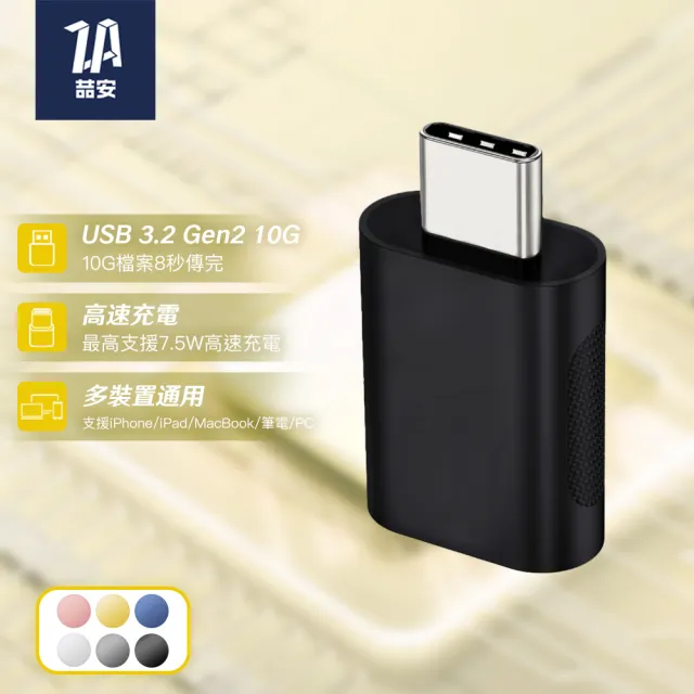 【ZA 喆安】USB3.2 Gen2 10G Type-C公 to A母OTG轉接頭 USB-A to Type-C轉接頭(適用iPhone17/16/筆電/手機)