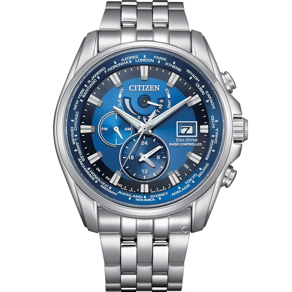 【CITIZEN 星辰】GENTS 光動能 萬年曆 電波對時腕錶(AT9120-89L)