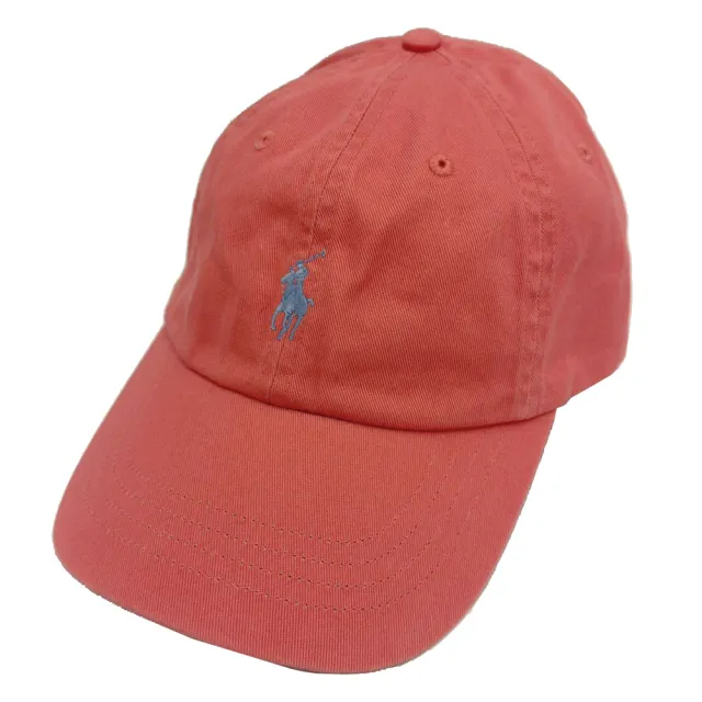 【RALPH LAUREN】POLO刺繡小馬LOGO鴨舌棒球帽(嫣紅)