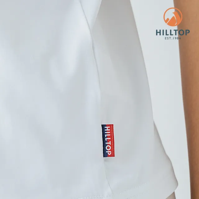 【Hilltop 山頂鳥】Polygiene抗菌吸濕快乾抗UV彈性LOGO印花T恤 女款 白｜PS04XFQ0ECB0