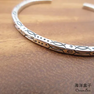 【海洋盒子】古老的流傳-密語圖騰S925純銀手環.開口式手鐲.附贈禮盒