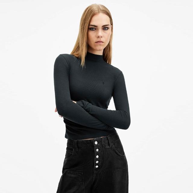 【ALLSAINTS】RINA 微彈貼身高領長袖上衣 W240JB(合身版型)