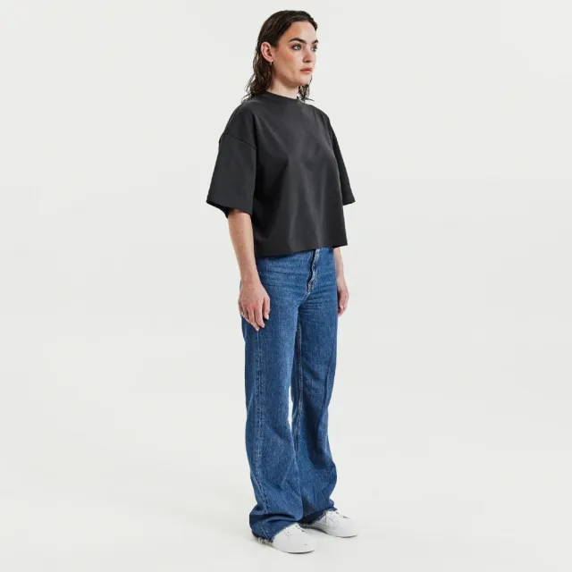 【Bread & Boxers】Heavy T shirt 女款 率性寬版純棉T恤 - 煙燻灰