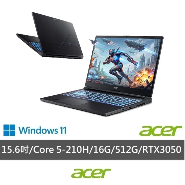 【Acer 宏碁】15.6吋Core 5效能電競AI筆電-黑(Aspire 7/A715-59G-55LN/Core 5-210H/16G/512G/RTX3050/W11)