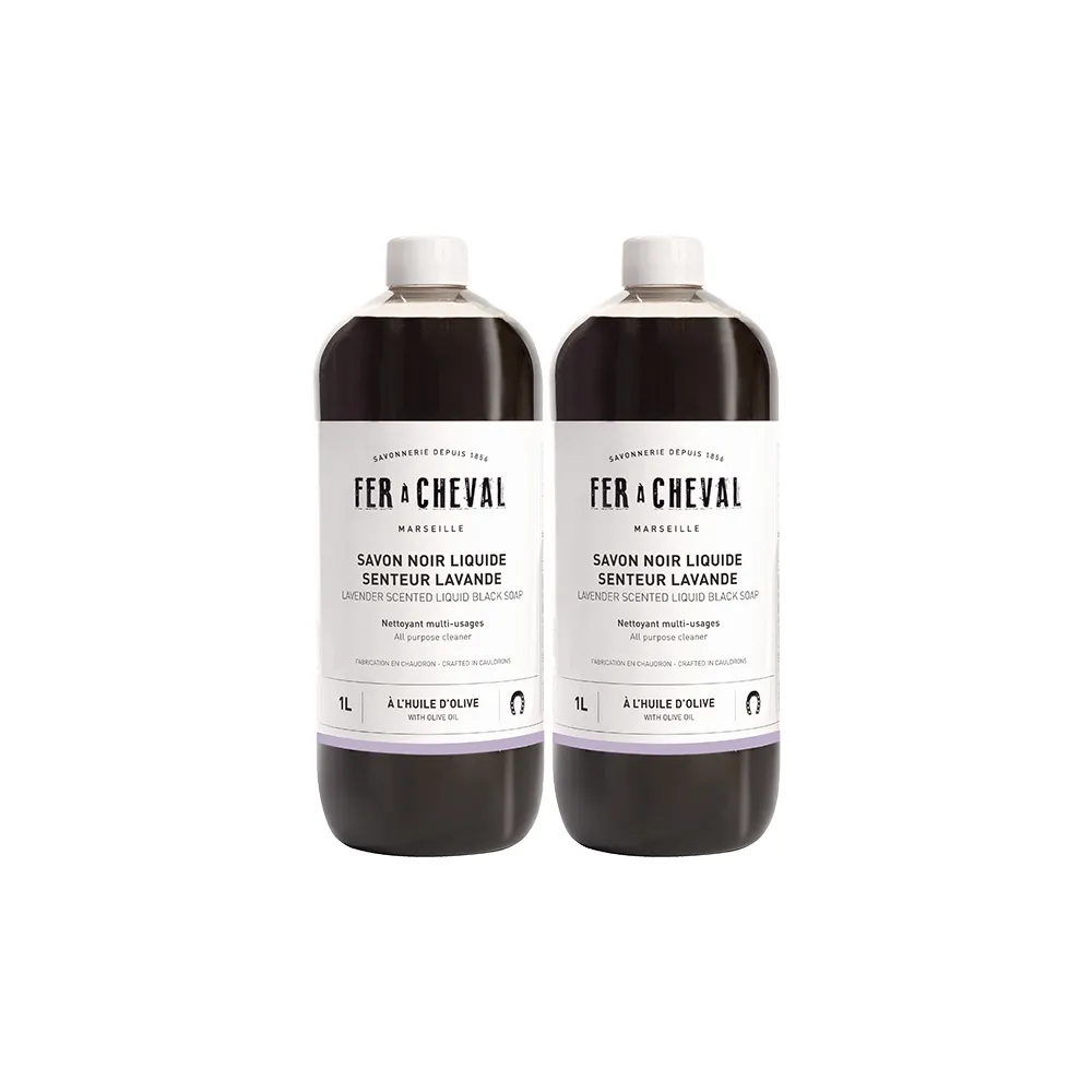 【Fer a Cheval 法拉夏】薰衣草黑皂液 1L 兩入組(去汙除霉 窗戶 地板清潔 浴廁除霉 花草除蟲 草本植萃)