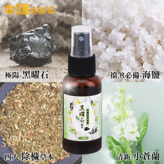 【命運好好玩】水晶精萃結界噴霧組(3款任選3入/黑曜石+艾草、黃水晶+檀香、紫水晶+五行)