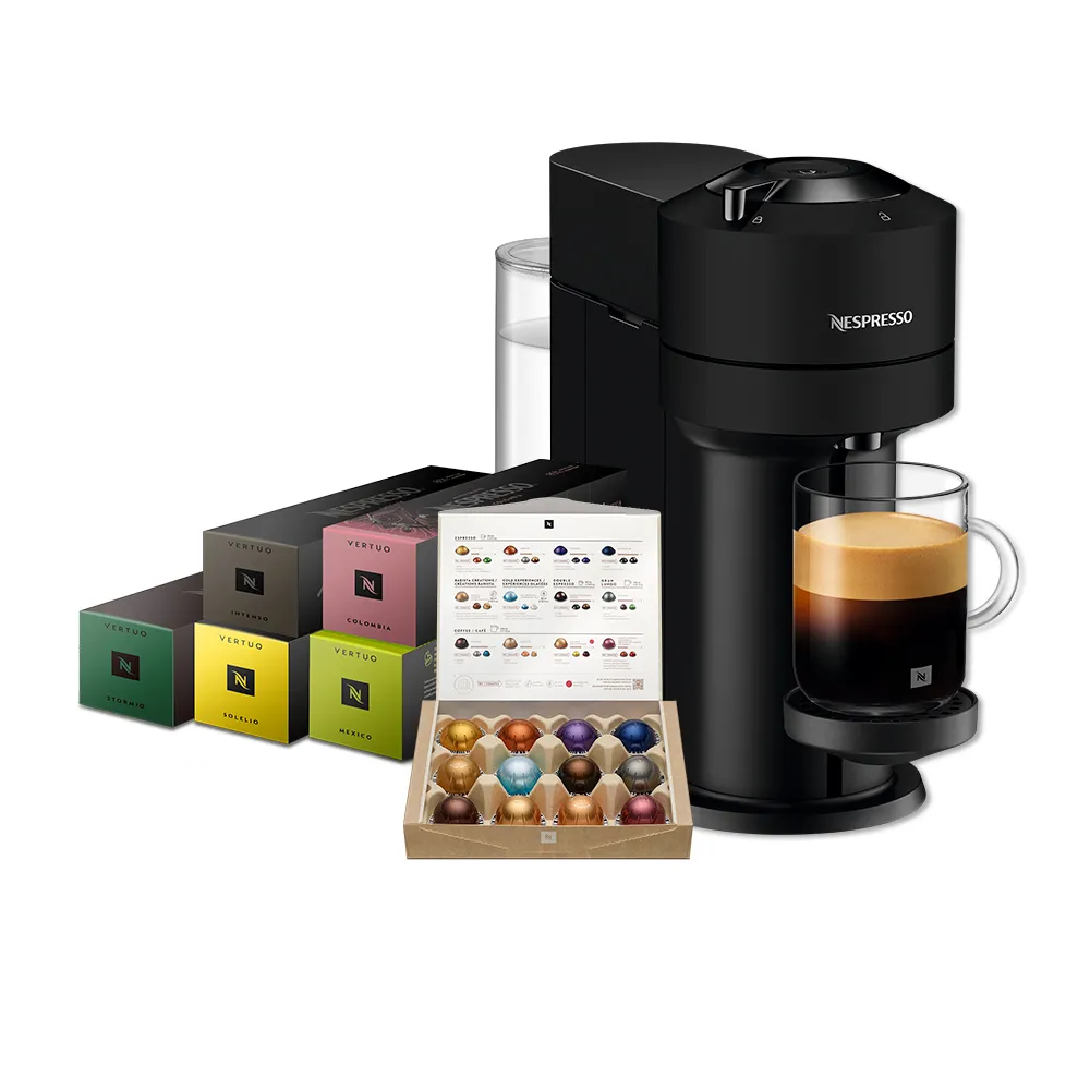 【Nespresso】Vertuo Next經典款膠囊咖啡機_多色任選 送禮 入厝 全自動咖啡機(晨間美式50顆組)