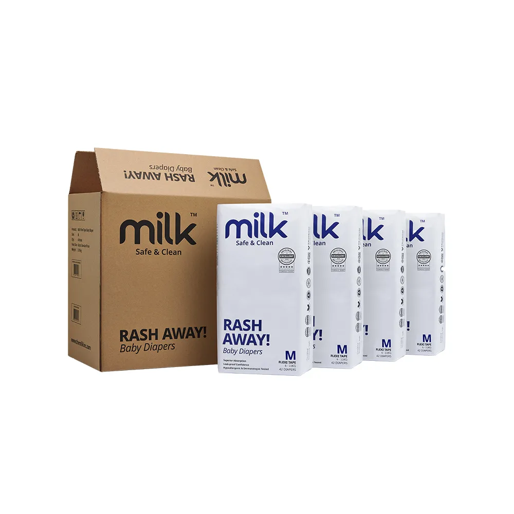 【milk】鎖水芯牛奶尿布 黏貼型 S-XL-多款任選(箱購)