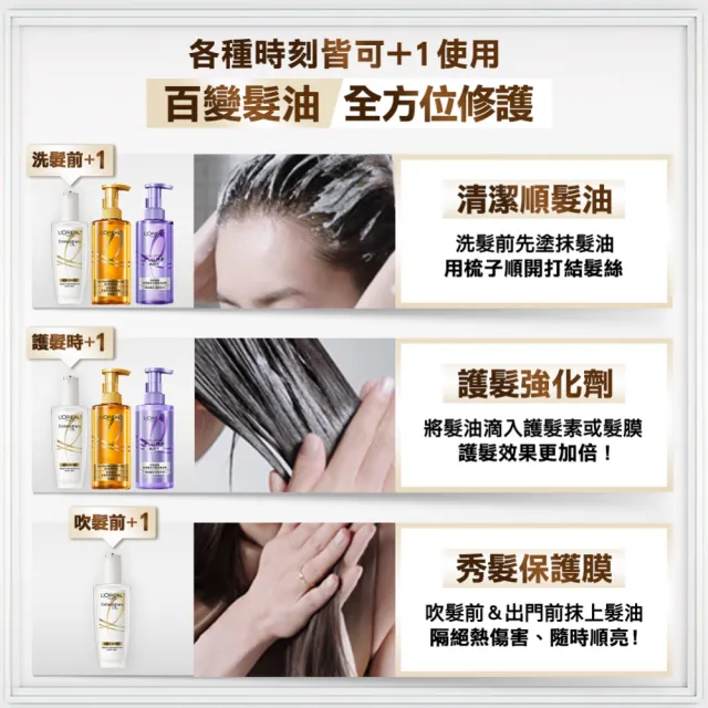 【L’OREAL Paris 巴黎萊雅】金緻護髮精油100ml_暖木裸香/金色/棕色/柏木櫻桃/玫瑰精華/草本植萃/護髮精華