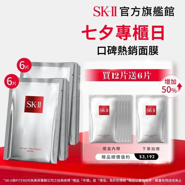 【SK-II】官方直營 青春面膜寵粉組(青春敷面膜6+6片/禮盒/保濕)