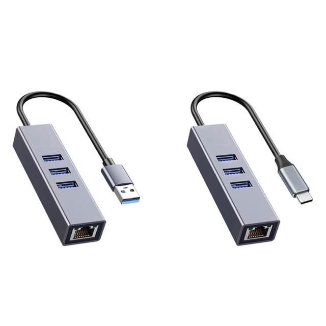 【ZA 喆安】4合1 Type-C/A HUB轉接集線器 支援USB-C轉RJ45外接網路卡/USB3.2 適用iPhone/MacBook/iPad/筆電