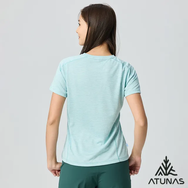 【ATUNAS 歐都納】女/再生循環回收/酷涼節能抑菌短袖T恤(A1TS2511WC麻花藍/抗臭/吸濕排汗/環保衣/涼感)