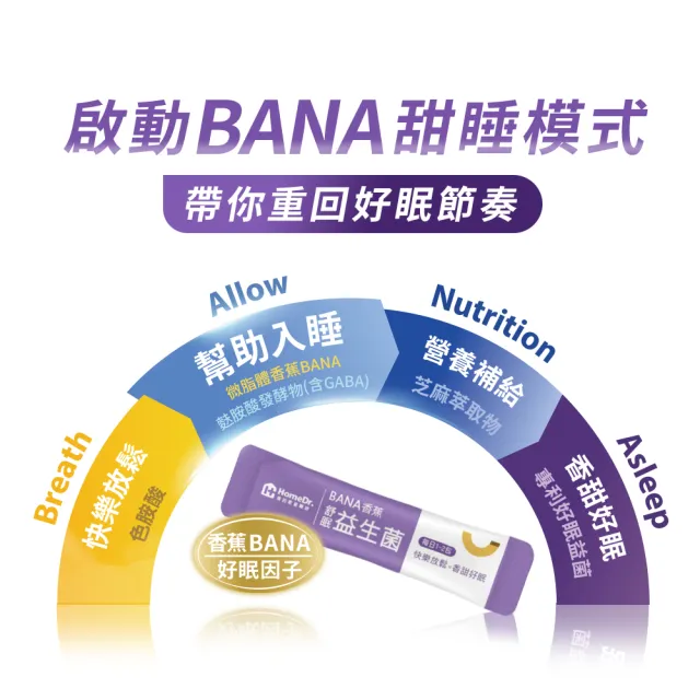 【Home Dr.】BANA香蕉舒眠益生菌x3盒(2g/包  30包/盒 香蕉皮萃取 快樂因子 快樂香蕉)