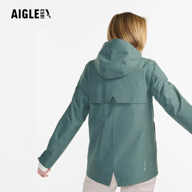 【AIGLE】女 GORE-TEX 防水透氣外套｜AG-FBF75A117 灰綠(女外套 防水透氣外套 防風外套 Goretex)