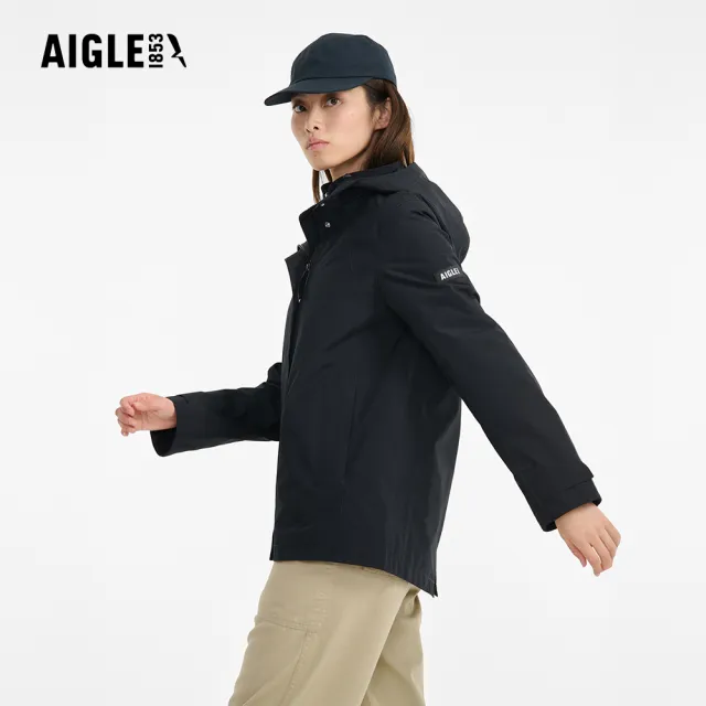 【AIGLE】女 GORE-TEX 防水透氣外套｜AG-FBF75A100 黑色(女外套 防水透氣外套 防風外套 Goretex)