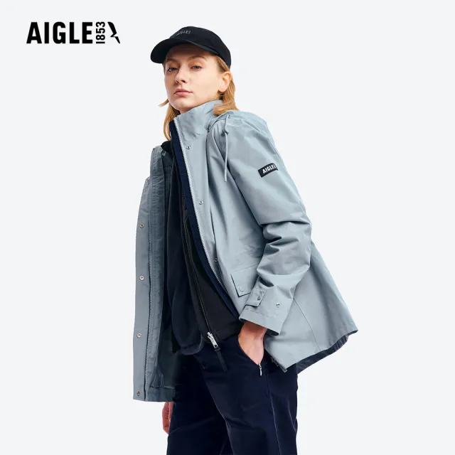 【AIGLE】女 GORE-TEX 防水透氣外套｜AG-5A205A251 迷霧藍(女外套 防水透氣外套 防風外套 Goretex)