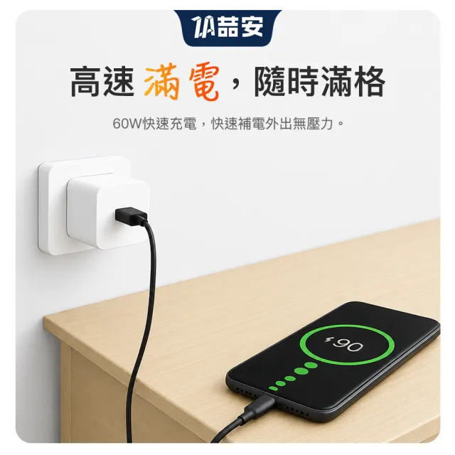 【ZA 喆安】USB3.2 Gen2 10G Type-C充電線1.5m USB-A to Type-C傳輸線 適用iPhone17/16/筆電/手機快充線