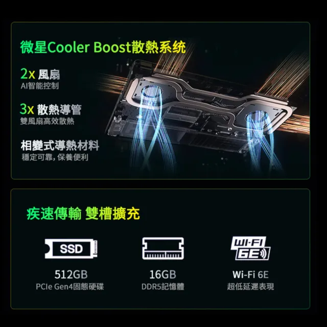 【MSI 微星】15.6吋 i7 RTX5050電競筆電(Cyborg 15 Max/i7-13620H/16G/512G SSD/W11/C13WE-054TW)