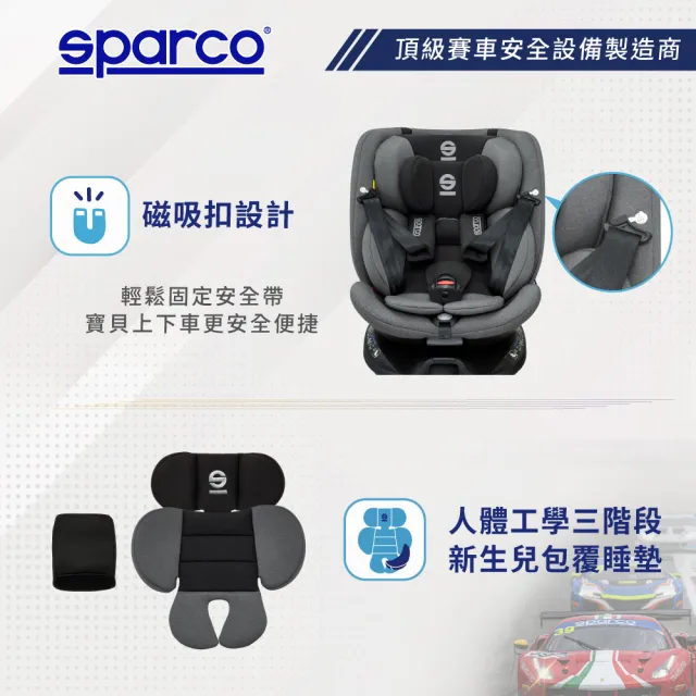 【Sparco】Rapid 全成長型汽車安全座椅(0-12歲 360度旋轉汽座)