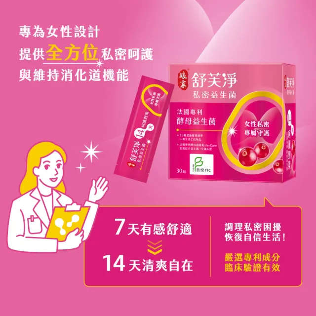 【娘家】舒芙淨私密益生菌5盒組(30包/盒.足量前花青素.慈悅認證.雙11限定)