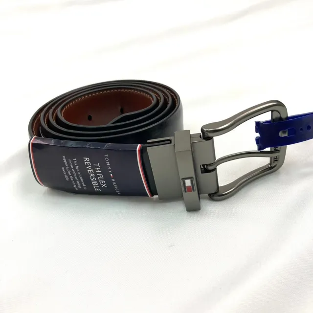 【TOMMY HILFIGER】TOMMY 皮帶 35MM寬 偏軟 雙面 外黑內棕 腰帶 選大不選小 休閒皮帶 送禮(皮帶8150內1)