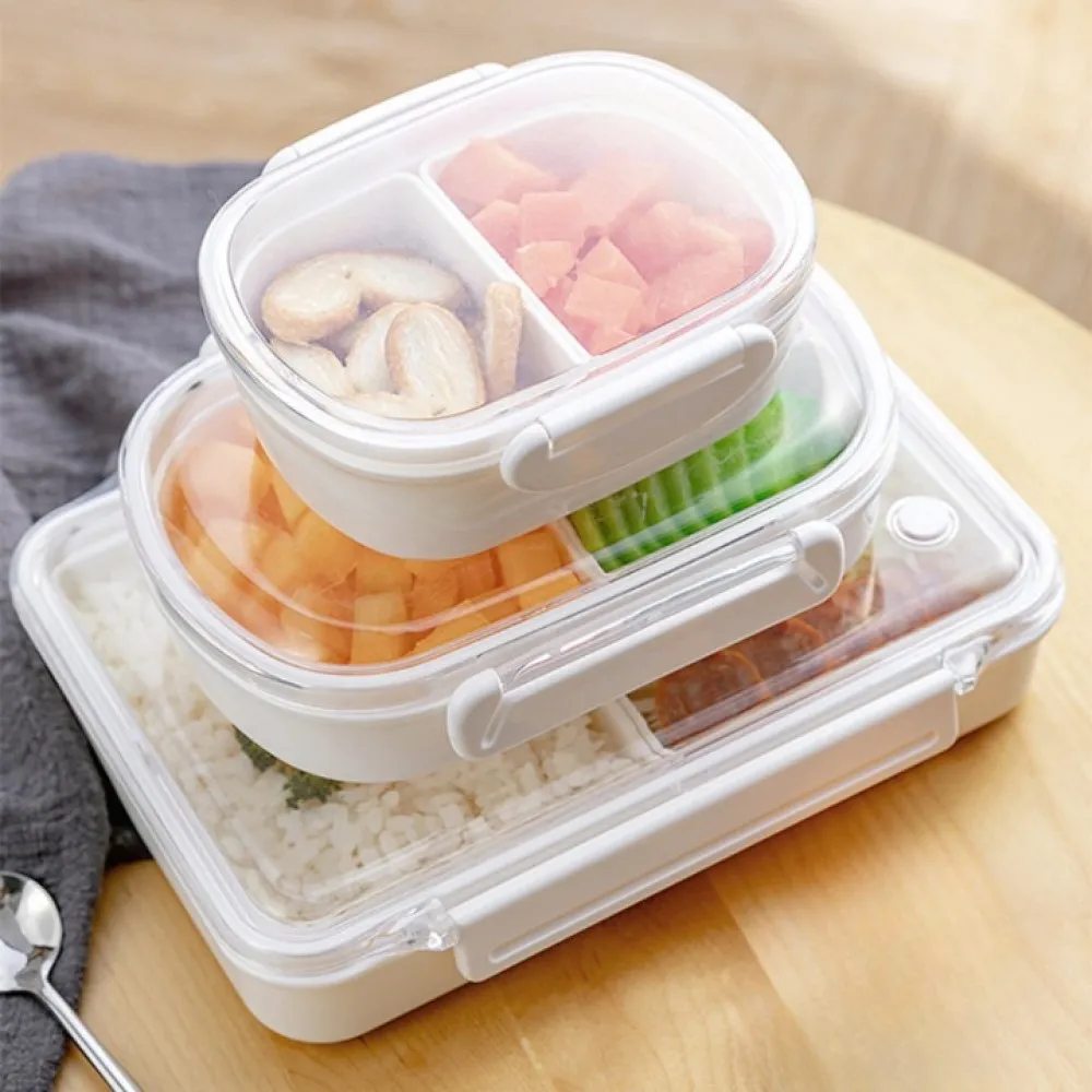 【茉家】可微波食品級材質分格便當保鮮盒(大號1入)