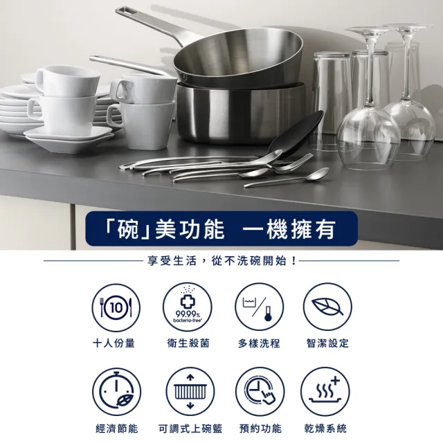 【Electrolux 伊萊克斯】1+1 超值組合 45cm獨立式洗碗機+超級完美管家吸塵器(KSE43200SW+ZB3501WR)