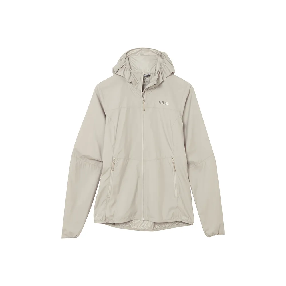 【RAB】Windgather Hoody Wmns 輕量防風連帽外套 女款 鵝卵石白 #QWS85