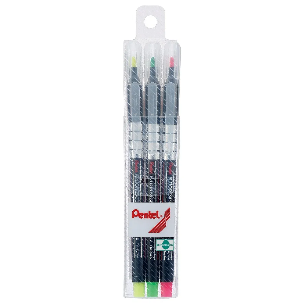 【Pentel 飛龍】S512螢光筆三色組(2入1包)