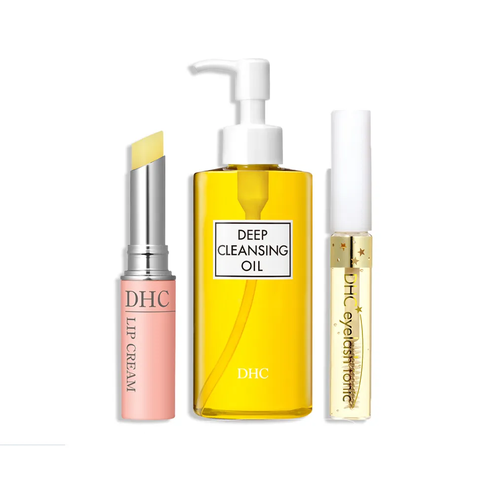 【DHC】基礎保養潤澤組(卸粧油200ml+唇膏+睫毛液)