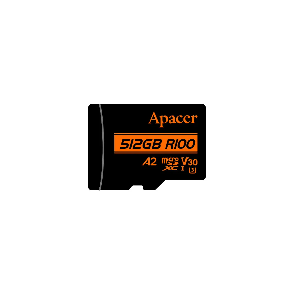 【Apacer 宇瞻】512GB MicroSDXC U3 V30 A2 Class10 記憶卡(100MB/s)