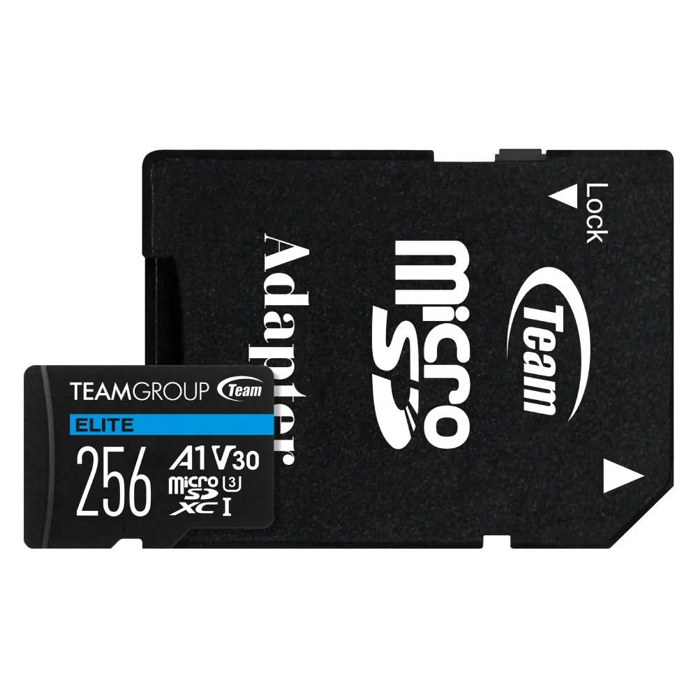 【TEAM 十銓】ELITE  MicroSDXC 256GB UHS-I U3 A1 4K專用高速記憶卡[含轉卡+終身保固]