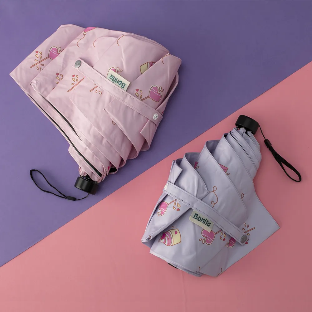 【Bonita 葆倪】甜點情書 輕量防風細短傘/968-5556(21吋/200g/輕量防風手開傘)