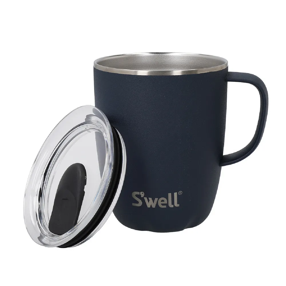 【S’well】美國 Mug不鏽鋼滑蓋保溫馬克杯 海軍藍350ml / swell 保溫杯 保冰杯 推蓋直飲杯 環保杯