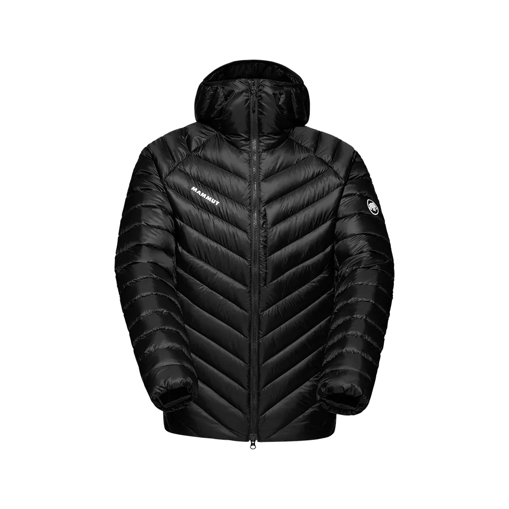 【Mammut 長毛象官方直營】Broad Peak IN Hooded Jacket Men 防潑水羽絨連帽外套 男款 黑色 #1013-02961