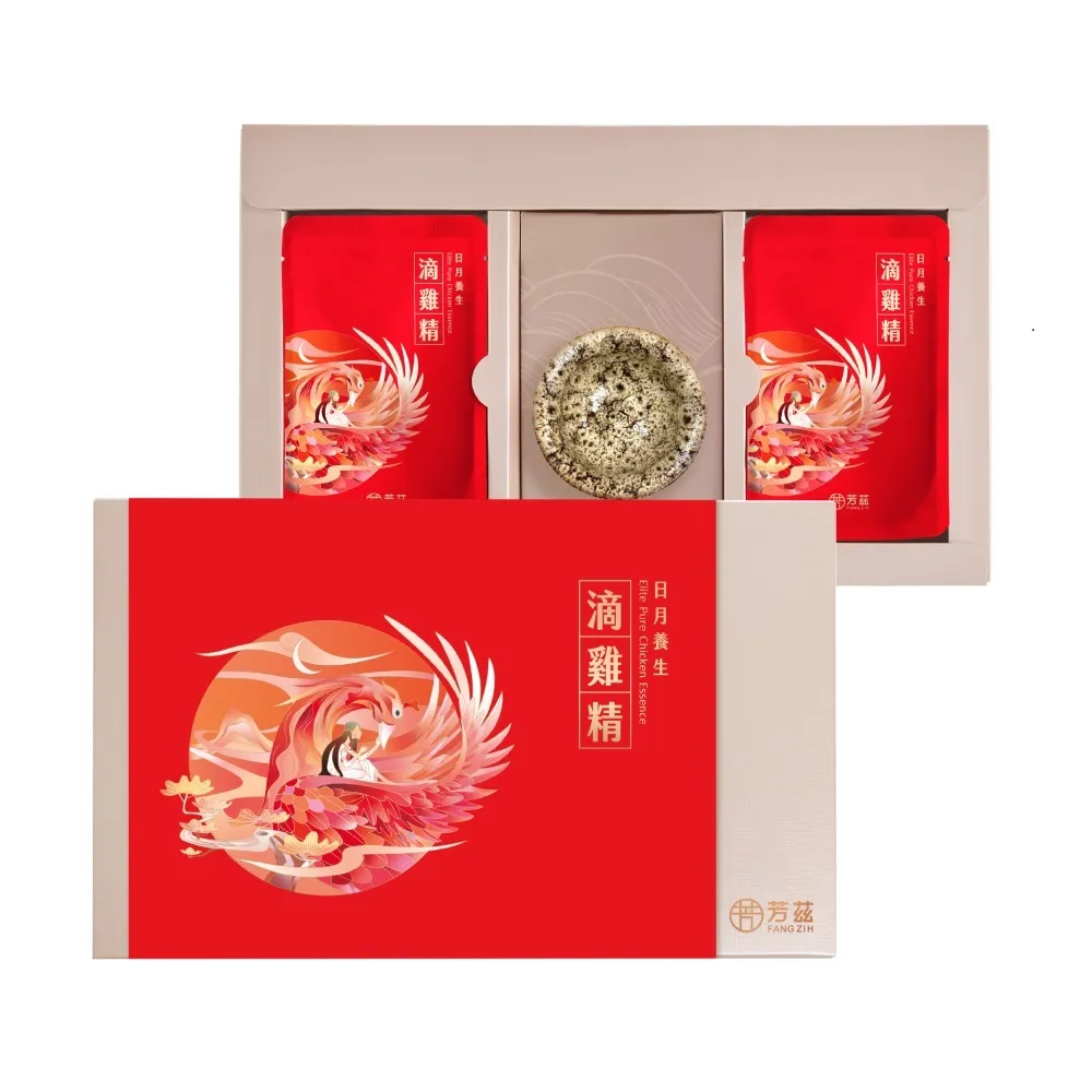 【芳茲】日月養生滴雞精 禮盒 6包/盒 (含天目釉品茗杯) 贈精美提袋_官方直營/常溫
