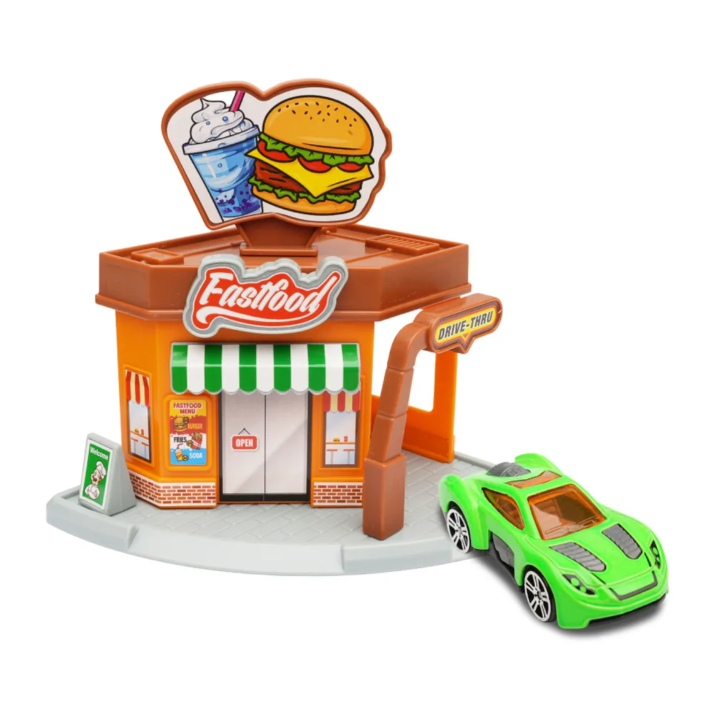 【ToysRUs 玩具反斗城】Speed City極速城市口袋場景遊戲組-漢堡店