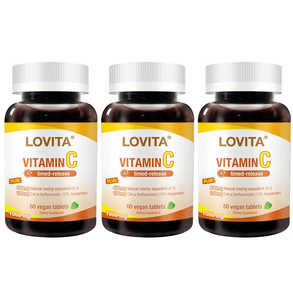 【LOVITA 愛維他】長效緩釋型維生素C 1000mg  3入組(共180顆)