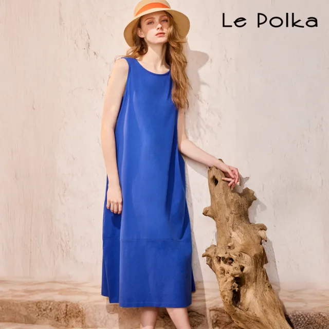 【Le Polka】圓領素色氣球洋裝-女