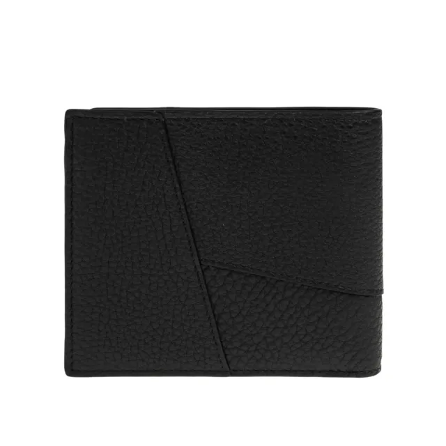 【LOEWE 羅威】Puzzle 黑色 牛皮 雙摺錢包 皮夾