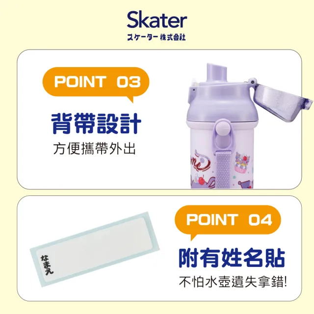 【Skater】直飲式兒童水壺 PSB5SAN (480ml 日本製)