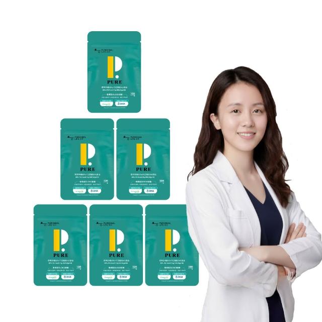 【Puriginal Life 昂萃】孕哺80%rTG頂級DHA藻油 輕量包6包組(共60顆 DHA/rTG型/植物藻油/孕婦/哺乳推薦)