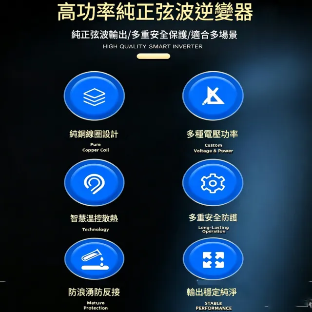 【RTAKO】纯正弦波逆变器 車載逆變器 12v24v48v轉110v 2200w大功率 房車太陽能電源轉換器 KQ